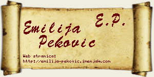 Emilija Peković vizit kartica